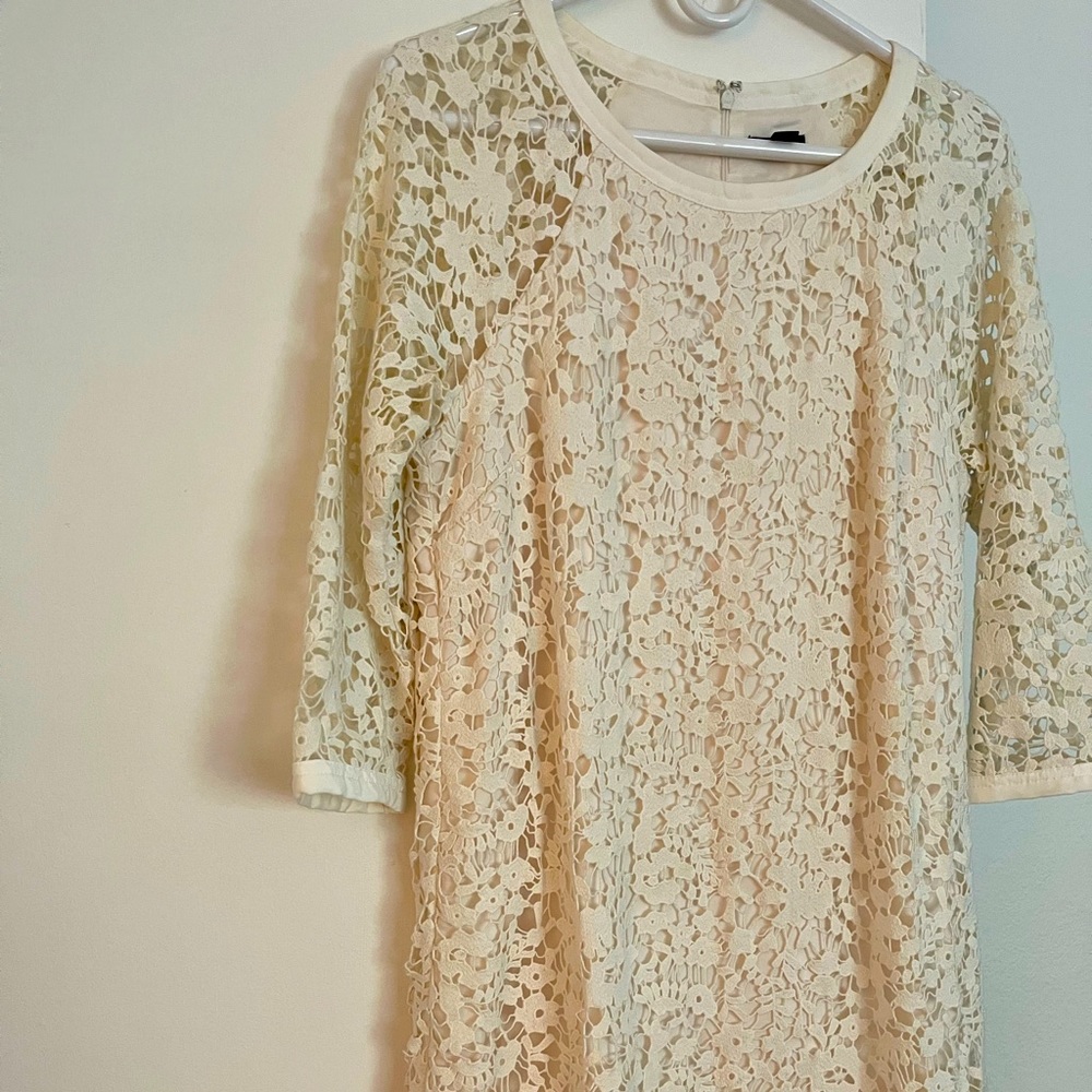 White Eyelet overlay dress